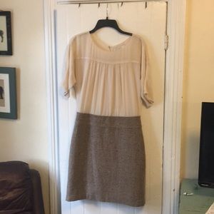 Dress with off white top and wool bottom
